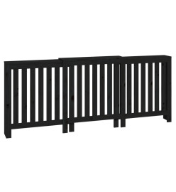 Cache-radiateur Noir 210x21x85 cm Bois massif de pin