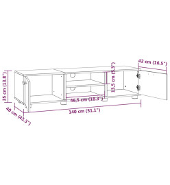 Meuble TV Blanc 140x40x35 cm Bois d'ingénierie