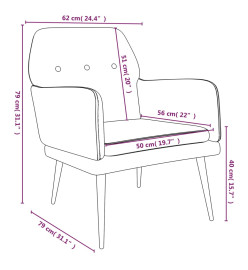 Fauteuil Marron 62x79x79 cm Velours