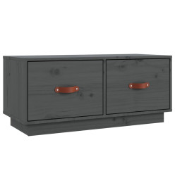 Meuble TV Gris 80x34x35 cm Bois de pin massif