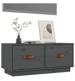 Meuble TV Gris 80x34x35 cm Bois de pin massif