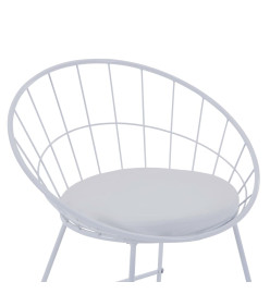 Chaises de bar lot de 2 blanc similicuir