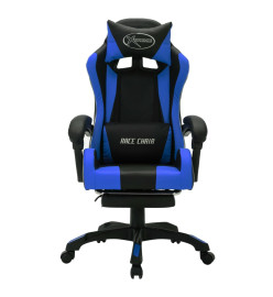 Fauteuil de jeux vidéo avec LED RVB Bleu et noir Similicuir