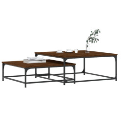 Tables basses gigognes 2 pcs chêne marron bois d'ingénierie