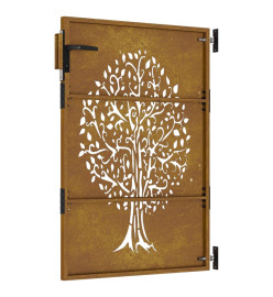 Portail de jardin 85x125 cm acier corten conception de l'arbre