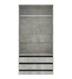 Garde-robe Gris béton 100x50x200 cm Aggloméré