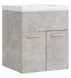 Armoire d'évier avec lavabo intégré Gris béton Aggloméré