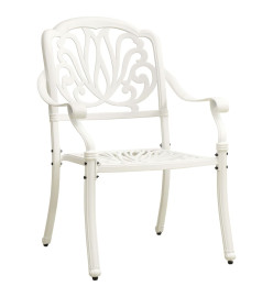 Chaises de jardin 2 pcs Aluminium coulé Blanc