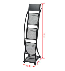 Porte-revue 40 x 32 x 131 cm Noir A4