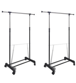 Porte-manteaux réglables 2 pcs 1 rail d'accrochage