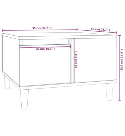 Table basse gris béton 55x55x36,5 cm bois d'ingénierie