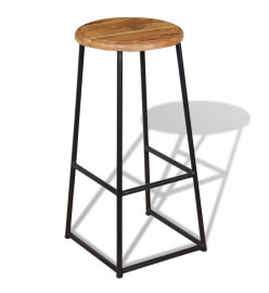 Tabourets de bar lot de 2 bois de teck massif