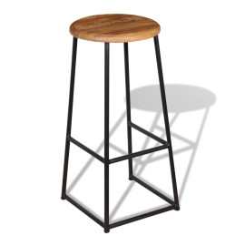 Tabourets de bar lot de 2 bois de teck massif