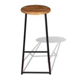 Tabourets de bar lot de 2 bois de teck massif