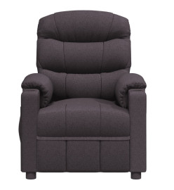 Fauteuil électrique de massage Marron foncé Tissu