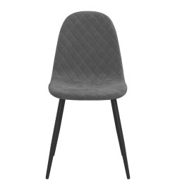 Chaises à manger lot de 6 gris foncé velours