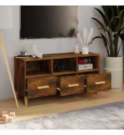 Meuble TV Chêne fumé 102x36x50 cm Bois d'ingénierie