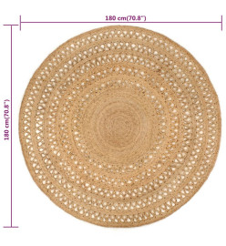 Tapis Jute tressé à la main 180 cm Rond