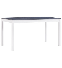 Table de salle à manger Blanc et gris 140 x 70 x 73 cm Pin