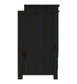 Buffet Noir 164x37x68 cm Bois massif de pin