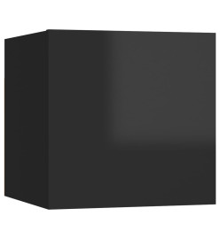 Meubles TV muraux 4 pcs Noir brillant 30,5x30x30 cm