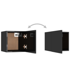 Meubles TV muraux 4 pcs Noir brillant 30,5x30x30 cm