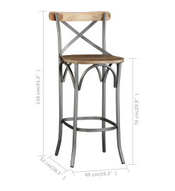 Tabouret de bar Bois de manguier massif