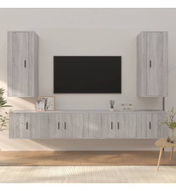 Ensemble de meubles TV 6 pcs Sonoma gris Bois d'ingénierie