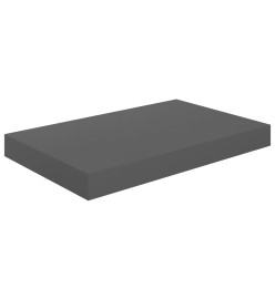 Étagère murale flottante Gris brillant 40x23x3,8 cm MDF