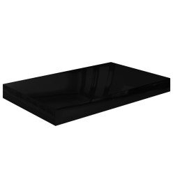 Étagère murale flottante 4 pcs Noir brillant 40x23x3,8 cm MDF