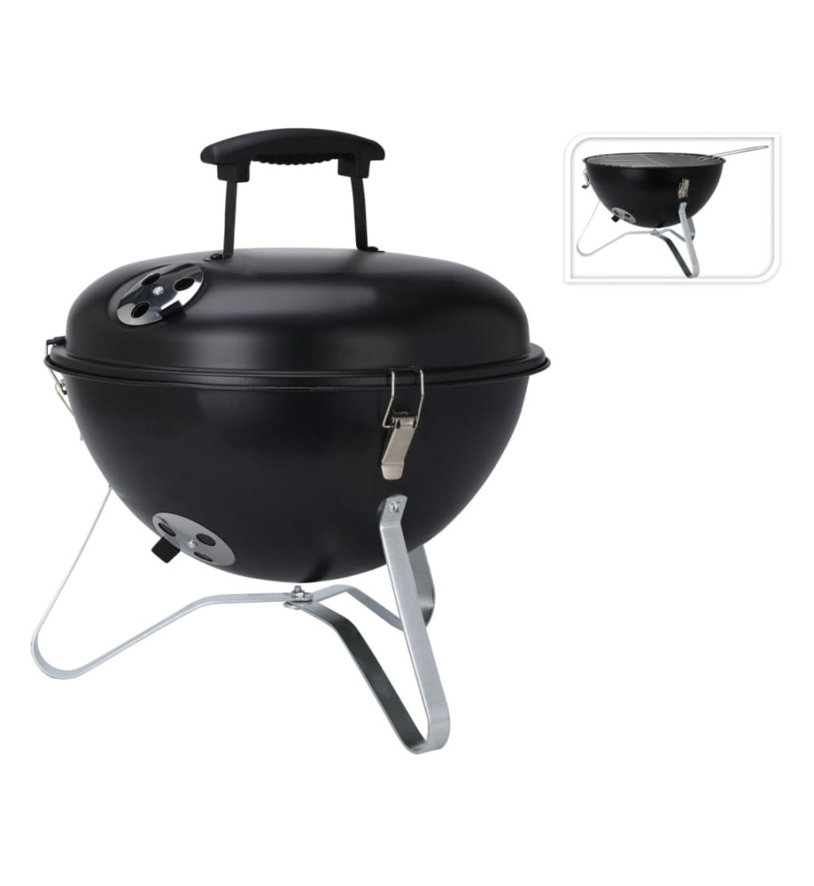 ProGarden Barbecue forme de boule 37 cm noir