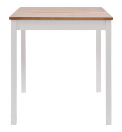 Ensemble de salle à manger 7 pcs Pinède Blanc et marron