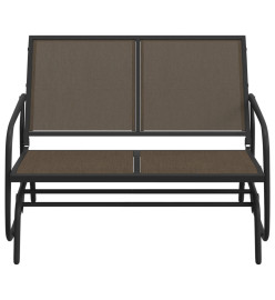 Banc oscillant de jardin marron 120,5x76x86,5cm textilène/acier