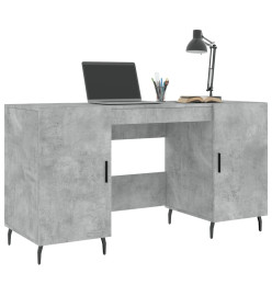 Bureau gris béton 140x50x75 cm bois d'ingénierie