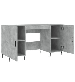 Bureau gris béton 140x50x75 cm bois d'ingénierie