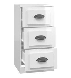 Buffet blanc brillant 36x35,5x67,5 cm bois d'ingénierie