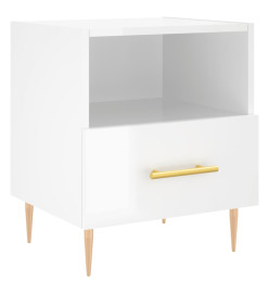 Tables de chevet 2 pcs blanc brillant 40x35x47,5 cm