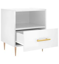 Tables de chevet 2 pcs blanc brillant 40x35x47,5 cm