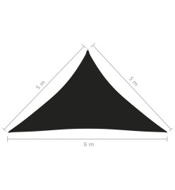 Voile de parasol Tissu Oxford triangulaire 5x5x6 m Noir