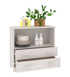 Buffet HAMAR Blanc 85x35x80 cm Bois massif de pin