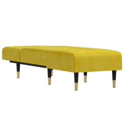 Chaise longue jaune velours