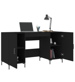 Bureau noir 140x50x75 cm bois d'ingénierie