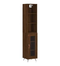 Buffet haut Chêne marron 34,5x34x180 cm Bois d'ingénierie