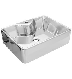 Lavabo avec trou pour robinet 48x37x13,5 cm Céramique Argenté