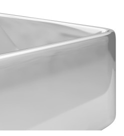 Lavabo avec trou pour robinet 48x37x13,5 cm Céramique Argenté