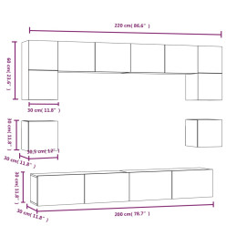 Ensemble de meubles TV 8 pcs Chêne sonoma Bois d'ingénierie