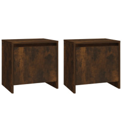 Tables de chevet 2 pcs chêne fumé 45x34x44,5 cm bois ingénierie