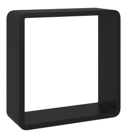 Étagères murales sous forme de cube 3 pcs Noir MDF