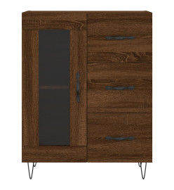 Buffet chêne marron 69,5x34x90 cm bois d'ingénierie