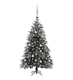 Sapin de Noël artificiel LED et flocons de neige 150 cm PVC PE